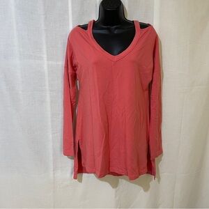 Cazzual USA Coral Cutout Shoulder Top | Size Large | Made in California | NWT